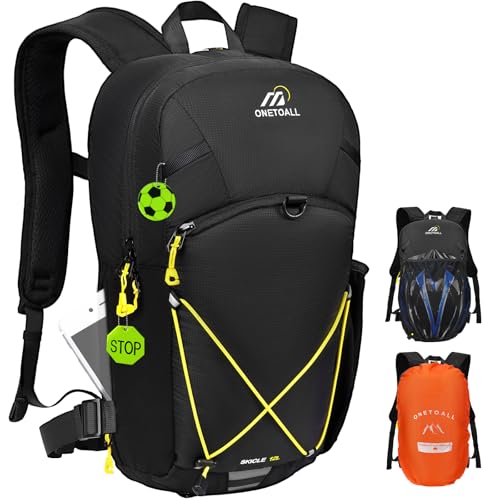ONETOALL Mochila anti-roubo para bicicleta para homem, mochila de caminhada mulher pequena 12 l, mochilas MTB com cinto removível para ciclismo, viagens diárias, transporte