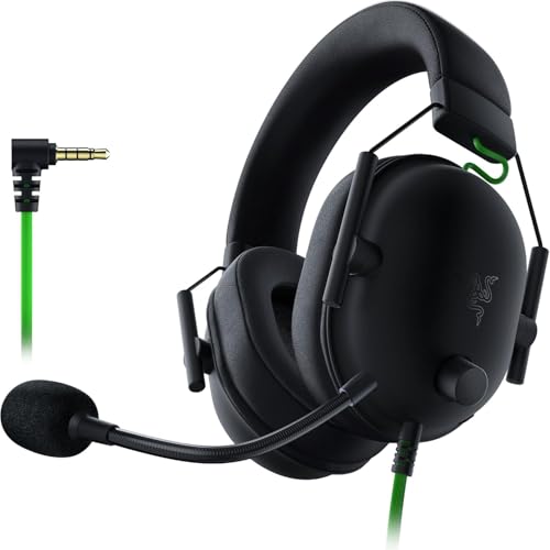 Razer BlackShark V2 X Auriculares Gaming (auriculares com cabo com controlador de 50 mm, supressão de ruído para PC, Mac, PS4, Xbox One e Switch) preto