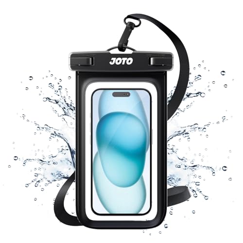 JOTO Capa impermeável móvel, capa aquática móvel IPX8 com cordão ajustável para 16/15/14/13/12 Mini/Pro/Pro MAX/11/XS/XR/8 Plus/7 Plus, Galaxy S20+/S10e, Huawei, telemóvel Até 7" - Preto