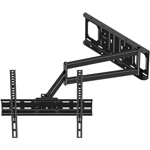 FORGING MOUNT Suporte de parede para TV com braço comprido de 650 mm, rotativo e inclinável para 26-60 polegadas planas e curvas, canteiro, até 35 kg, MAX VESA 400 x 400 mm
