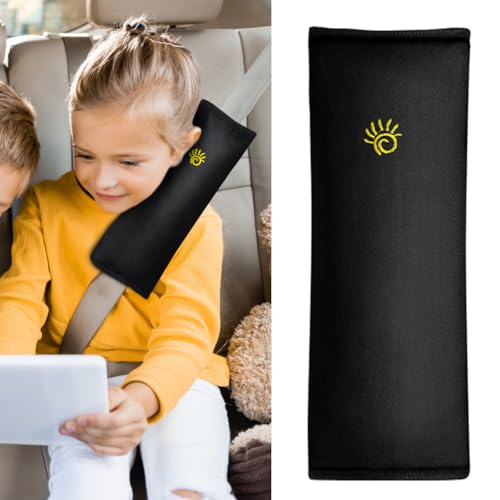 URAQT Protetor de cinto de carro para crianças, almofadas para cinto de segurança, almofadas protetoras de carro ombroauto almofada para cinto de segurança suporte da cabeça protege ombro