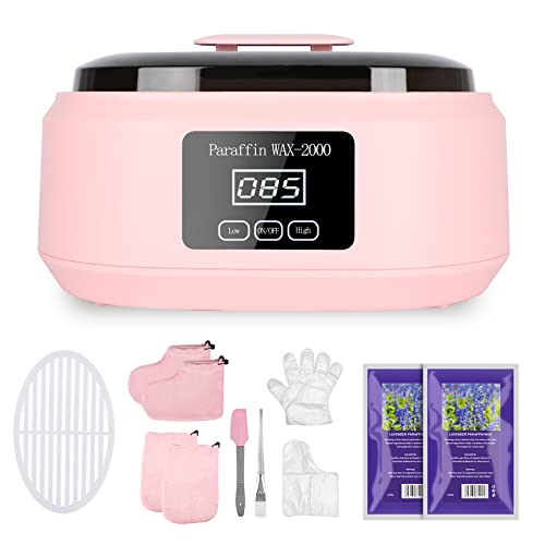 Boadw Banho de parafina para mãos e pés, 3400 ml banho de cera de parafina conjunto de banho de parafina para pele seca e áspera, com 900 g de cera de parafina e acessórios, grande presente de spa -