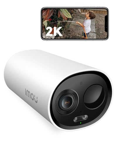 Imou Câmara de vigilância WiFi exterior com bateria 2 K (3 MP), câmara exterior interior sem cabo, visão noturna colorida, deteção de humana PIR, áudio bidirecional, suporta cartão SD 256G, IP66
