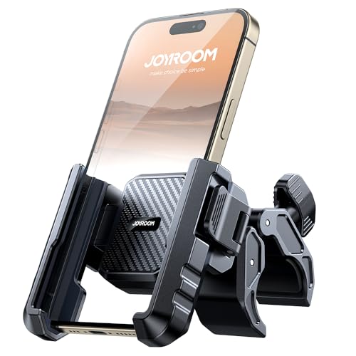 JOYROOM 2024 Suporte móvel anti-vibração, agarre-se bem: suporte móvel de bicicleta【1S liberação: suporte telemóvel para iPhone de 15 14 13 Pro MAX, Samsung Galaxy S24 S23 S22 Ultra, 4,7" -7" P