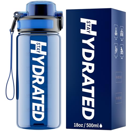 Mevoly Garrafa de água para crianças 500 ml, garrafa de água ginásio sem BPA com marcador de tempo, garrafa de água desportiva de plástico motivacional, cantil para colégio, bicicleta