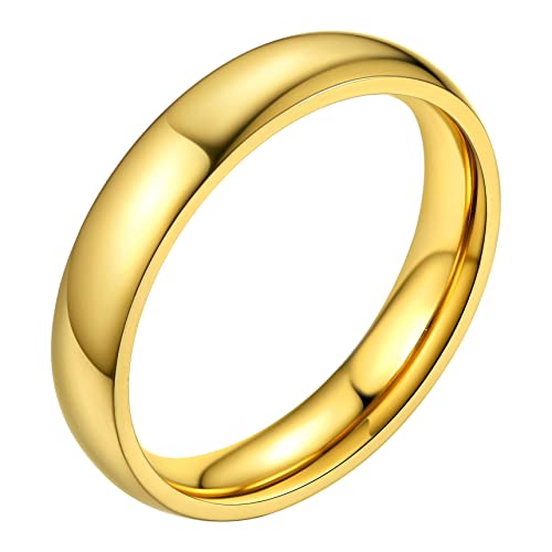 Bestyle Anéis homem 4 mm anéis de aço inoxidável mulher anéis para casais anéis de noivado tamanho 14,5 - 27,5