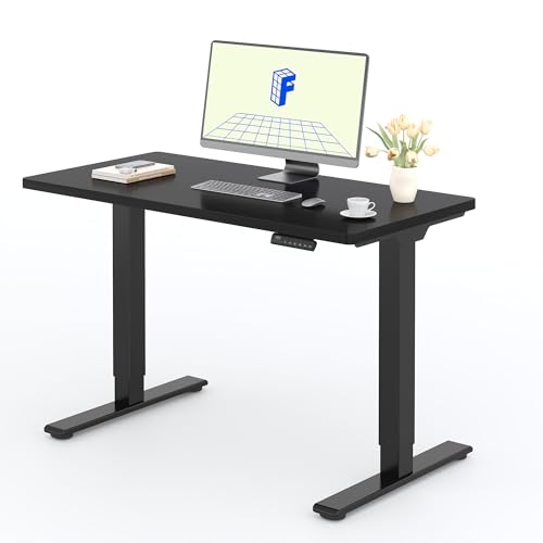 FLEXISPOT 2 Motor de mesa elétrica elevável 120 x 80 com uma mesa completa, mesa de elevação com painel de memória, mesa elétrica regulável em altura, carga de 100 kg, preto + branco