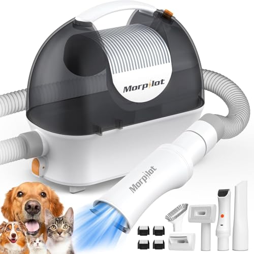 Morpilot Aspirador para animais de estimação, máquina de cortar pelo cães de 3 l, sucção potente 12000 Pa, aspirador multifunções 5 em 1 para cuidados com animais de estimação