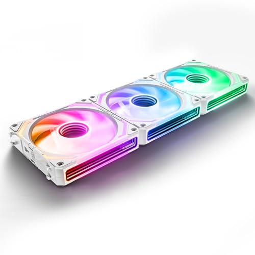 AsiaHorse COSMIQ ARGB Ventoinha PC 120 mm [3 peças] [FDB] Daisy Chain ventilador RGB de 2000 RPM/68,5 CFM/2,05 MMH2O 5 V 3 pinos ARGB 12 V 4 pinos PWM vida útil de 80000 horas