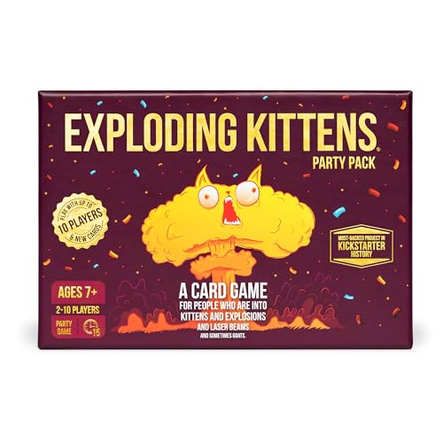 Exploding Kittens Pacote de jogos de festa (gatinhos explosivos) com até 10 jogadores!