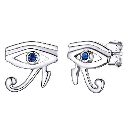 Silvora 2 peças Brincos olhos turquesa / olhos de horus/olhos maus, prata de primeira lei brincos hipoalergénicos