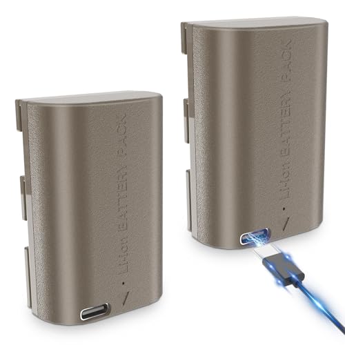 JYJZPB 2X LP-E6 LP-E6N LP-E6NH 2350 mAh bateria recarregável para Canon R5 R5c R6 R6II R7 EOS Mark R 5D 6D 70D 80D 90D projetado com porta USB-C carregamento rápido (não necessário iere carregador )