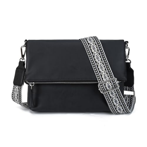 Gladdon bolso de hombro de las mujeres, bolso de hombro con cremallera, bolso crossbody, bolso de cuero pequeño