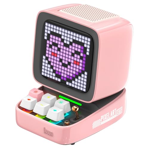 Divoom Ditoo Pixel Art Altifalante Bluetooth multifuncional, altifalante portátil retro com ecrã LED RGB, teclado mecânico, relógio despertador inteligente, compatível com cartão TF e rádio