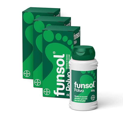 Funsol Desodorante para pés, pó 3 x 60 g, reduz o suor excessivo, elimina o mau odor dos pés, todos os tipos de calçados, sapatos, desportivos e meias
