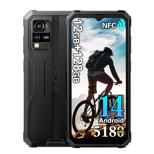 Blackview BV4800 Pro Mobile inquebrável (2025), 12 GB 128 GB IP68 Smartphone todo-o-o-terreno, 5180 mAh, 16 MP+8MP, 6,56" HD+, Android 14 Telefone telemóvel anti-choque, duplo 4G, GPS, NF, NF, NF, NF