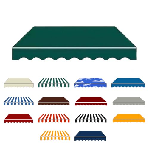 Toldo articulado impermeável, proteção solar, toldo para varanda: com moldura grossa, toldo extensível manual, prático e inoxidável, proteção UV (verde escuro, 3 x 1,5 m)