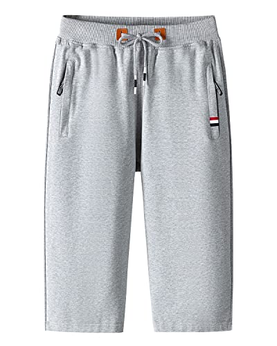 KTWOLEN Calções de verão para homem calções desportivos com fecho de correr bolsos Fitness Gym elásticos
