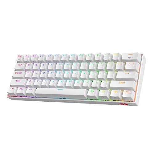 Redragon K530 Pro Draconic Teclado mecânico sem fios 60% Bluetooth/com fio/2,4 GHz 61 teclas, teclado para jogos RGB intercambiável a quente com interruptor vermelho linear para Windows/Mac/Android