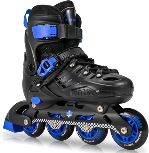 FYHART Patins online ajustáveis para meninos meninas jovens e meninos, patins online para brincar em interiores e exteriores