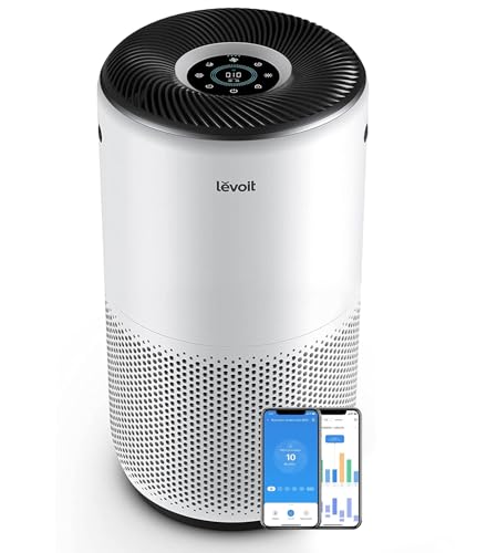 LEVOIT Purificador de ar inteligente com APP e ALEXA, purificador de ar CADR 400 m³/h a 83 m², 24 dB silencioso, ecrã PM2.5, filtro HEPA, elimina 99,97 % das alergias pó odores