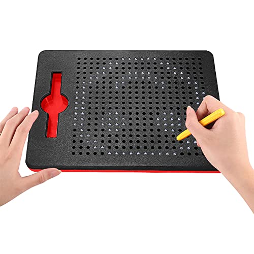 HONPHIER Placa de desenho para crianças quadro mágico com bola de aço placa de desenho portátil jogo magnético mágico brinquedo educativo (pequeno, preto)