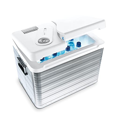 Mobicool MQ40A Geladeira elétrica portátil, alumínio, 39 l, mini frigorífico para carro, camião, barco e auto-caravana, 12 e 230 V