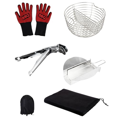 Cecotec Conjunto de utensílios para churrasco de aço inoxidável DragonPack 4600 L. Acessórios versáteis para grelha, inclui pinças de precisão, cobertura protetora e cesta para carbono resistente