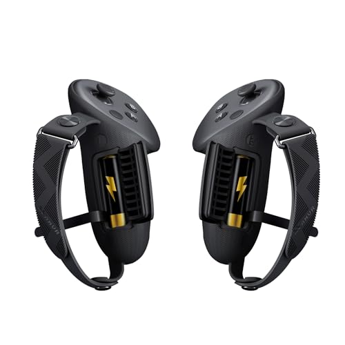AMVR Capa de aderência controlador compatível com meta/Oculus Quest 3S/Quest 3 acessórios, tampa de abertura de bateria e protetor (tamanho padrão)