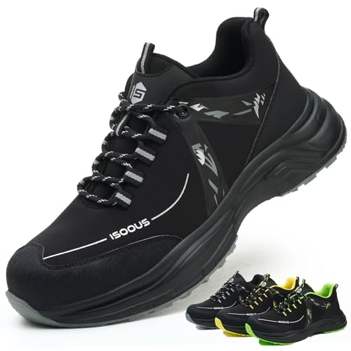 Sapatos de segurança para homem e mulher, sapatilhas trabalho leve, calçado trabalho com biqueira de aço antiderrapante