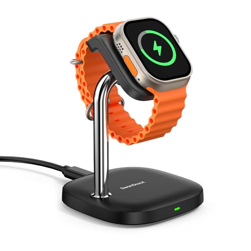SwanScout 505A Carregador rápido para Apple Watch 10, 5 W carregador magnético sem fios para Apple Watch Ultra 2/9/8/7/6/5/4/3/2/SE 2 (preto)