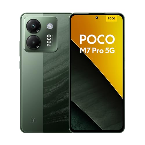 XIAOMI POCO M7 Pro 5G Smartphone de 12 +512 GB, câmara de 50 MP Sony com OIS, ecrã AMOLED de 6,67" de 120 Hz, carregamento turbo de 45W, carregador não incluído, verde (versão ES)