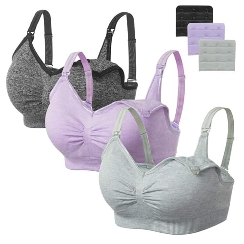 HBselect Sutiã de amamentação sem costuras, multicolorido, sutiã de maternidade, sutiãs de pré-maternidade, sutiã multicolor para grávida