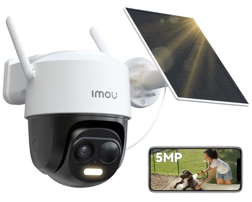 Imou 5MP Câmara de vigilância WiFi exterior solar, câmara sem cabo de bateria duração de 365 dias de 5000 mAh, visão noturna colorida, detecção de humanos, IP66, inclui painel solar