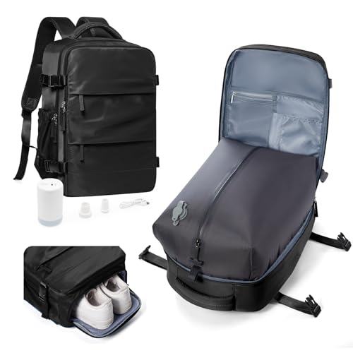 HPLQQ Mochila viagem cabine avion 40 x 30 x 20 para Ryanair mochilas a vácuo com bomba saco de cabine 45 x 36 x 20 bagagem de mão para EasyJet mochila de caminhada impermeável cabine mochila