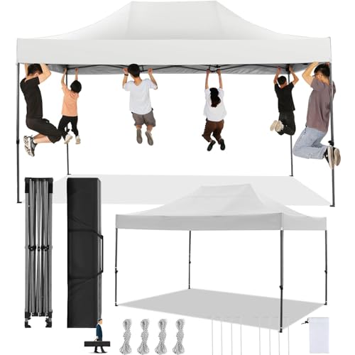COBIZI Tenda dobrável 3 x 4,5 sem parede lateral, tenda dobrável, tendas para exteriores, pérgolas para jardim, festas de acampamento, praia (3 por 4,5 m branco)