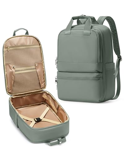 bergsalz Mochila mala viagem cabine avião 40 x 20 x 25 mochila bagagem de mão mulher mochila viagem cabine avião 45 x 36 x 20 homem mochila portátil 15,6, verde-militar
