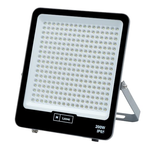M Ledme - Foco projetor LED Napoli Plus 200 W, 24 000 lúmen, IP65 ajustável, cor luz quente (3000k), iluminação exterior, de uso para jardim, pátios, estacionamento, hotel, navios etc.