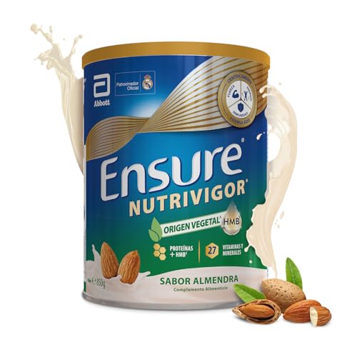 Ensure Nutrivigor Origem vegetal, sabor amêndoa, complemento alimentar para adultos, com HMB, proteínas, vitaminas e minerais, como cálcio - lata de 850 g