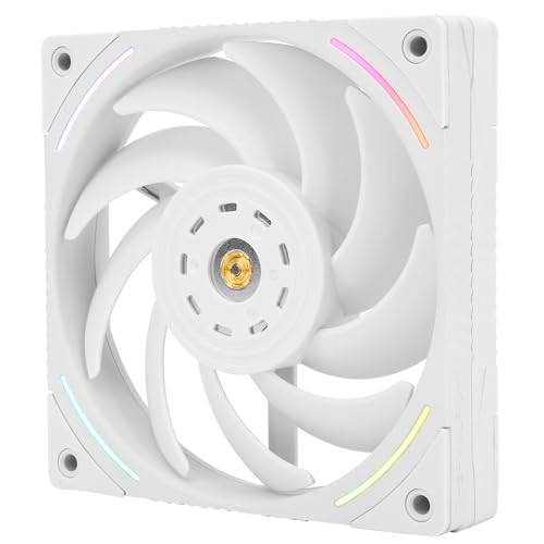 Thermalright TL-K12W Ventilador de caixa de computador, ventilador de refrigeração PWM de alto desempenho de 120 mm, ventilador de refrigeração de CPU branca