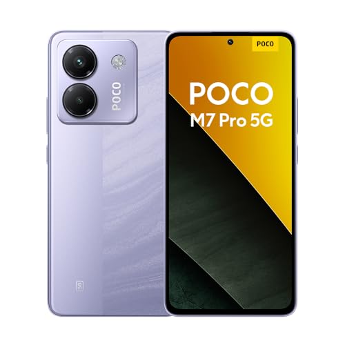 XIAOMI POCO M7 Pro 5G Smartphone de 8 + 256 GB, câmara de 50 MP Sony com OIS, ecrã AMOLED de 6,67" de 120 Hz, carregamento turbo de 45 W, carregador não incluído, roxo (versão ES)