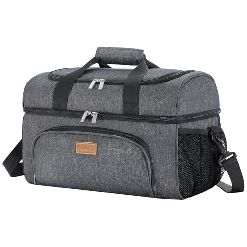 Lifewit Geladeira portátil saco térmico comida dupla camada grande suporte alimentos de refrigeração isolamento bolsa com alça ajustável para piqueniques, praia, suporte, campismo