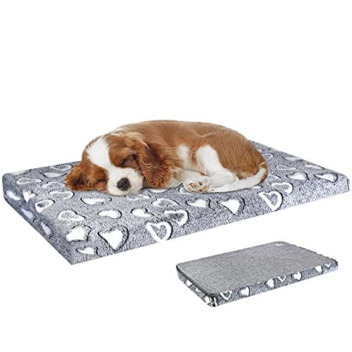 VANKEAN Dog Bed reversível (Cool & Warm), estilo 24" Pet Bed Mattress, revestimento lavável à prova de água, tampa lavável na máquina, Firm Support Pet Bed for Small Dogs e Cats up to 25 lbs, cinzento