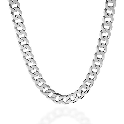 QUADRI - Corrente de prata homem de elos cubanos de 10 mm ou 12 mm - colar homem mulher prata de lei 925 comprimento 46 | 52 | 56 | 61 | 66|76 | cm - Made in Italy..