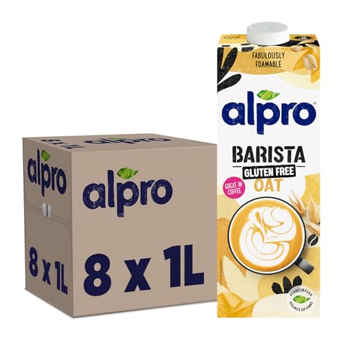 Alpro Bebida vegetal de aveia sem glúten barista, embalagem de 8 x 1 l
