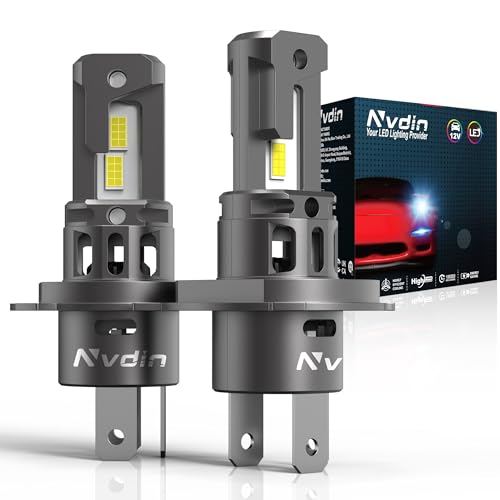 Nvdin Lâmpadas H4 LED, 22000 LM lâmpada para faróis de carro 12 V, até 230 % mais luz, 6000 k luzes brancas