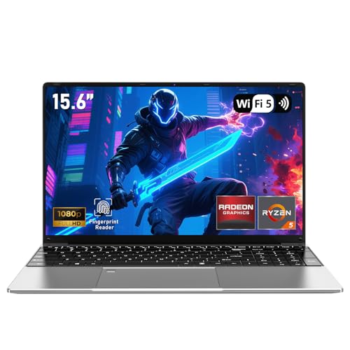 FUNYET 15,6 polegadas portátil Gaming Laptop, Win11pro Notebook, processador R5-7430U, 32 RAM 1TB SSD, FHD 1920 * 1080 Computador portátil, desbloqueio por impressão digital, teclado retroiluminado