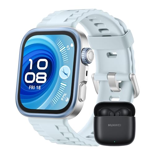 HUAWEI Watch FIT 4 Pro Smartwatch + Freebuds SE 2 preto, cristal de safira e titânio, brilho máximo de 3.000 nits, pagamento por NFC, dual Band GPS, ECG, desportos ao ar livre