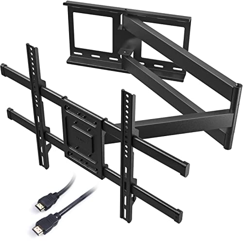 BONTEC Suporte de parede com braço articulado externo de 1040 mm para ecrãs de 32 - 75 polegadas planos/curvas LCD/LED/OLED, até 60 kg, suporte de parede com rotação e inclinável, VESA máximo 600 x