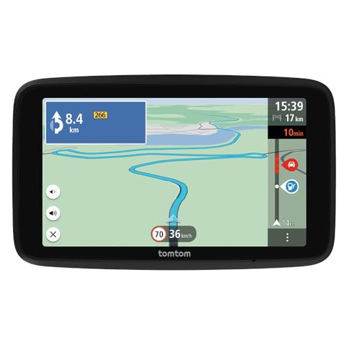 TomTom GPS carro GO Classic Lite (6", informações de tráfego e alerta de radares, atualizações de mapas da Europa via Wi-Fi e suporte reversível integrado)